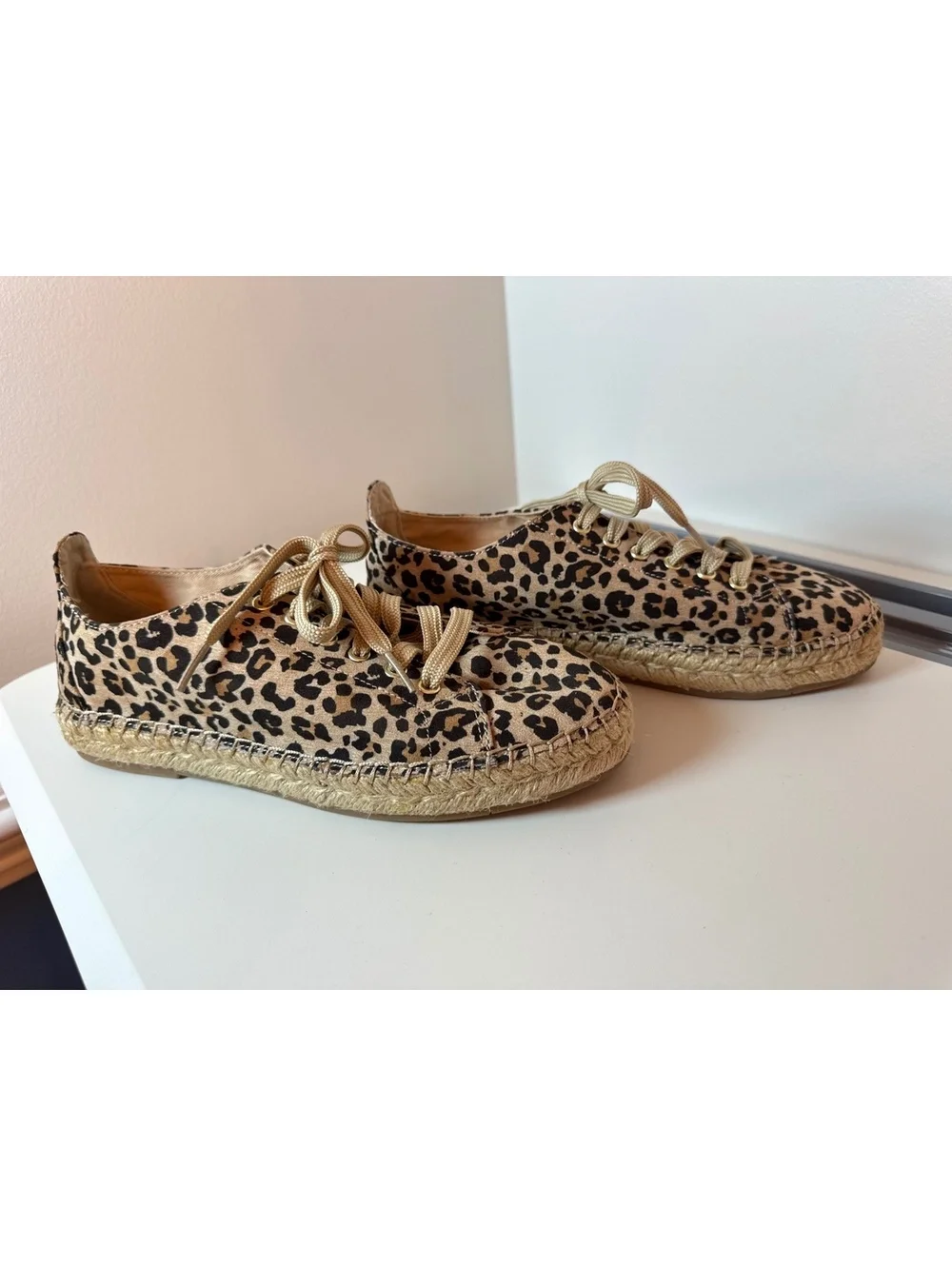 Vintage 7 Eight Leopard Print Espadrille Sneakers